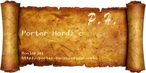 Porter Horác névjegykártya